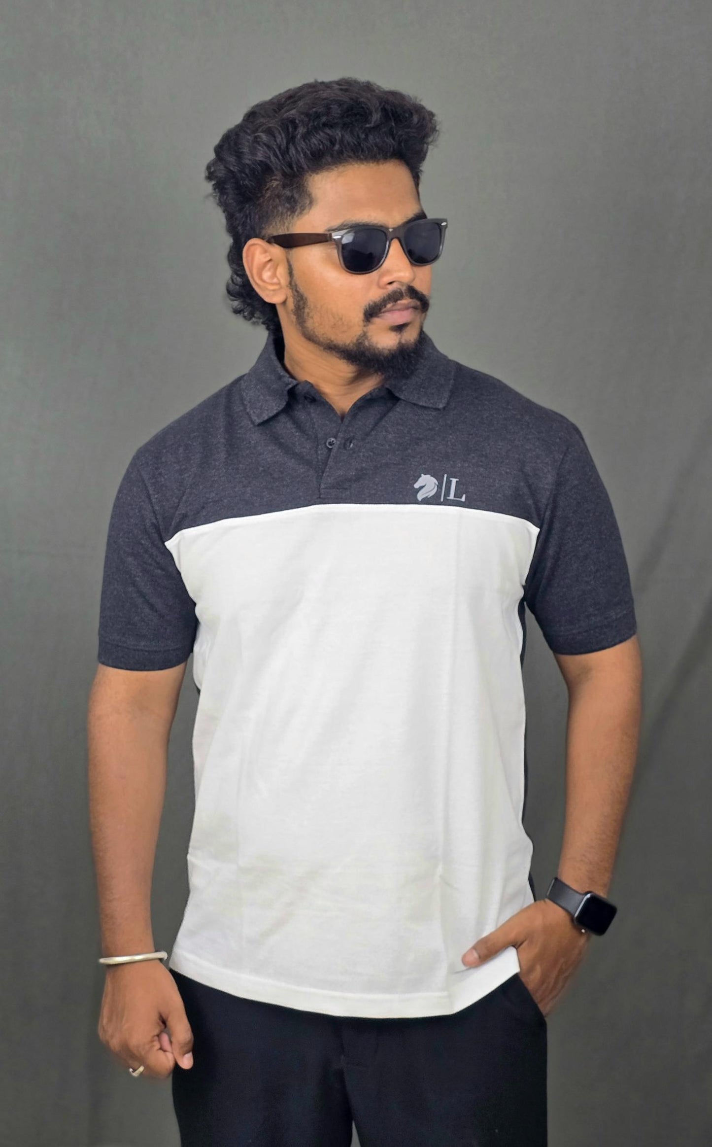 Charcoal & White Men's T-Shirt